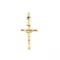 Gold pendant of a cross with corpus; INRI