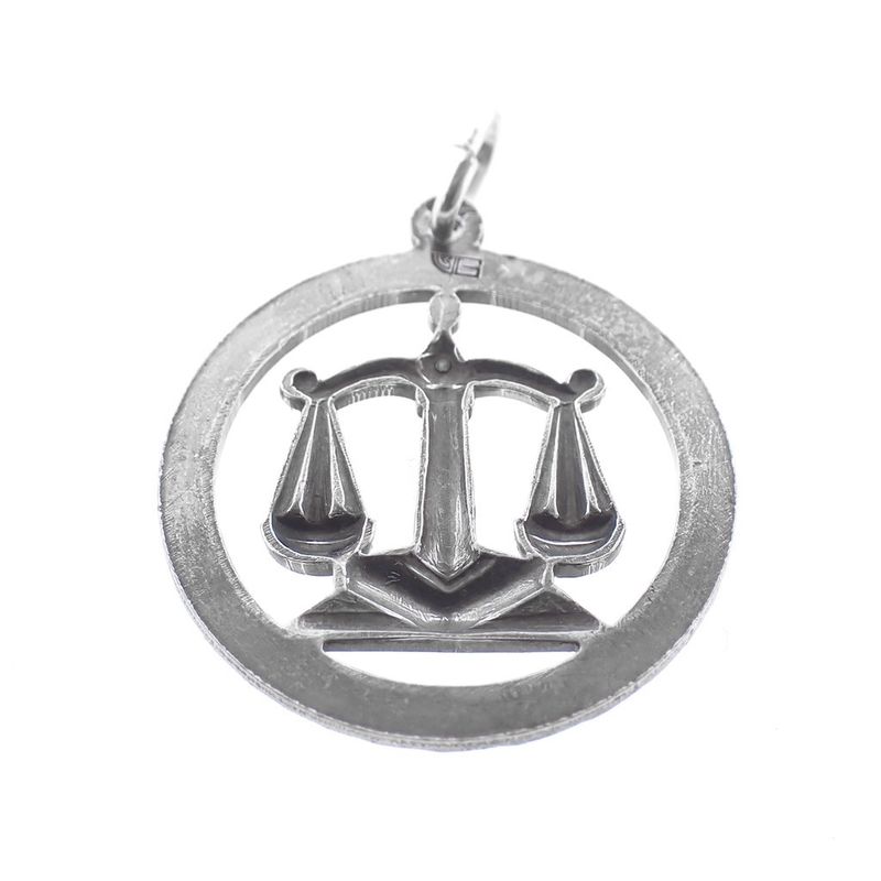 Image 5 of Silver zodiac sign pendant; Libra
