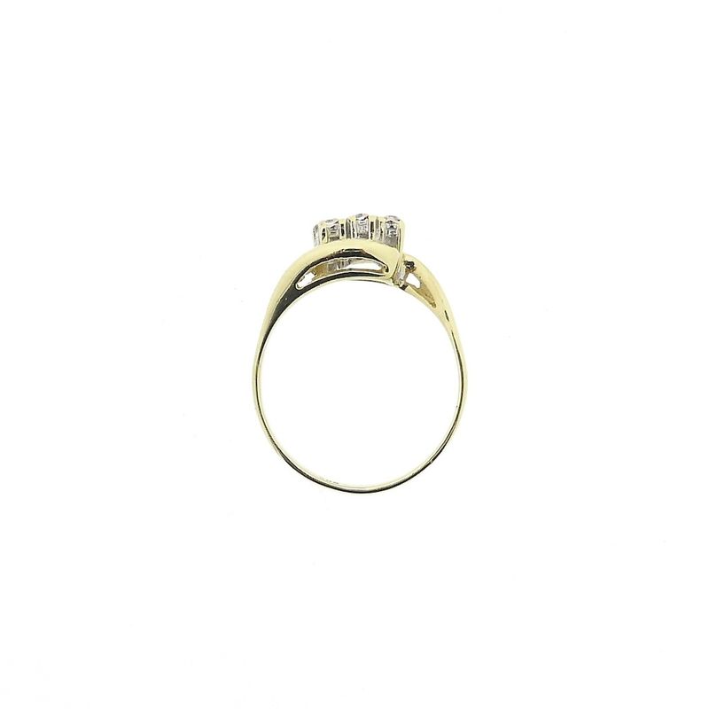 Image 5 of Golden fantasy ring with diamonds 0.18 ct.