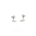 Image 7 of White gold triangle stud earrings
