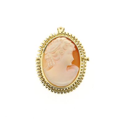 Image 1 of Antique Gold Brooch/Pendant with Cameo