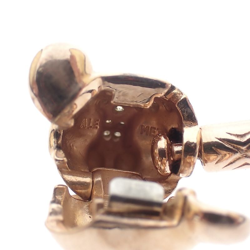 Image 6 of Pandora black leather bracelet; Panther; Rose gold plated; | 20 cm