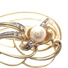 Image 3 of Two-tone gold fantasy brooch with pearl and diamond