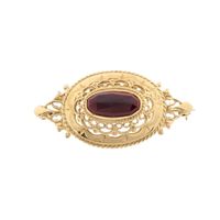 Gold brooch with garnet | Vintage