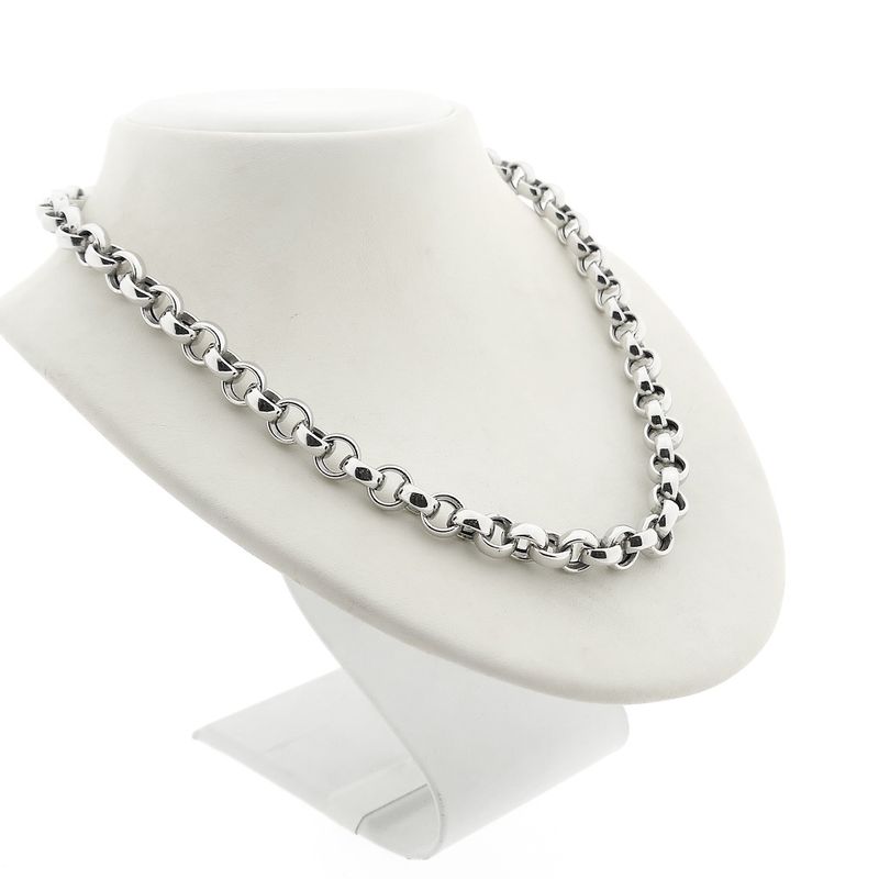 Image 3 of White gold jasseron link necklace