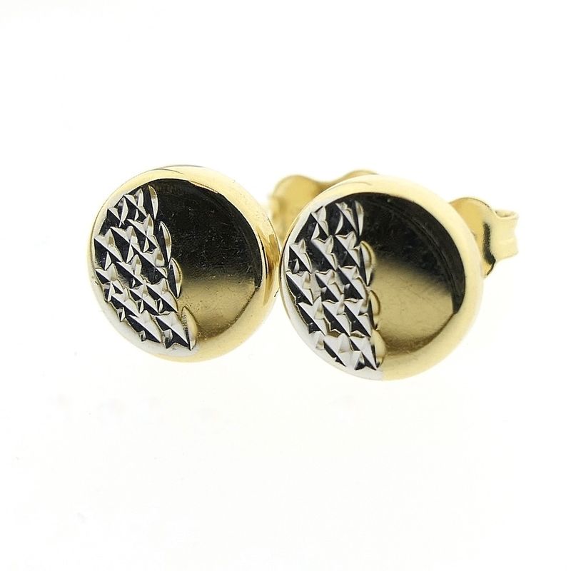 Image 5 of Two-tone gold stud earrings