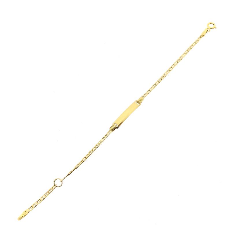 Afbeelding 11 van Gouden marineschakel kinderarmband met graveerplaatje | 12,5 cm - 15 cm