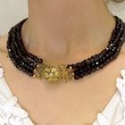 Image 12 of Antique garnet bead necklace with gold decorative clasp