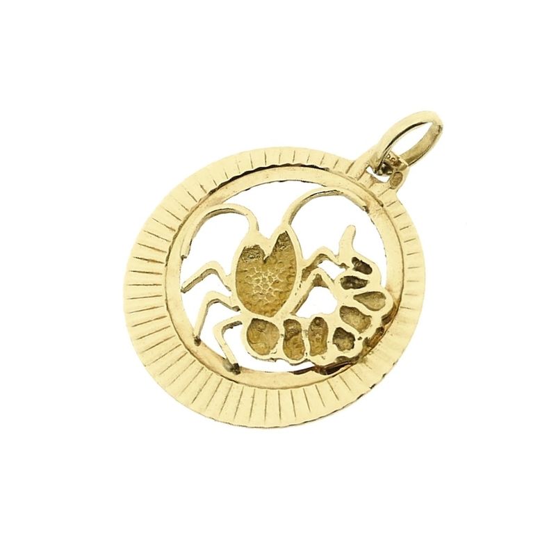Image 8 of Gold zodiac sign pendant; Cancer
