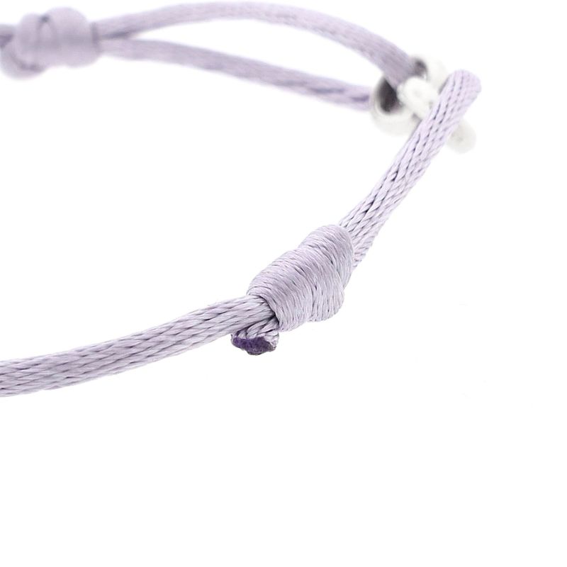 Image 5 of Forever Knots® Lilac Satin Bracelet with Silver Link
