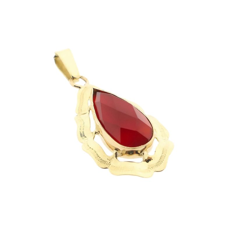 Image 8 of Vintage gold pendant with carnelian