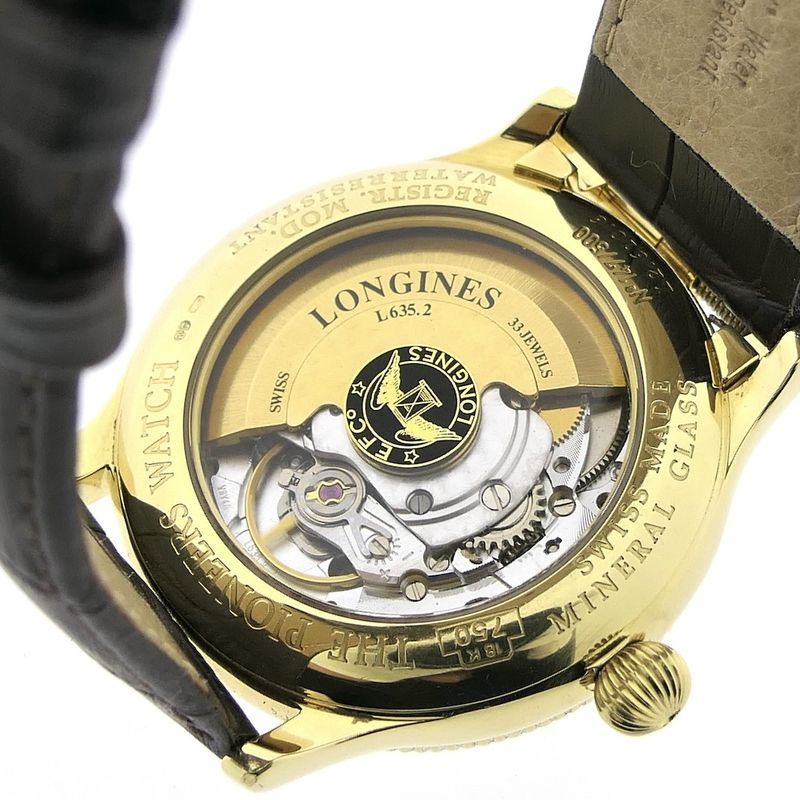 Image 8 of Longines 'The Pioneers Watch'; Automatic 18k gold men's watch