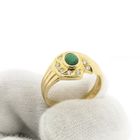 Image 7 of 19.2 carat gold ring with emerald and zirconia.