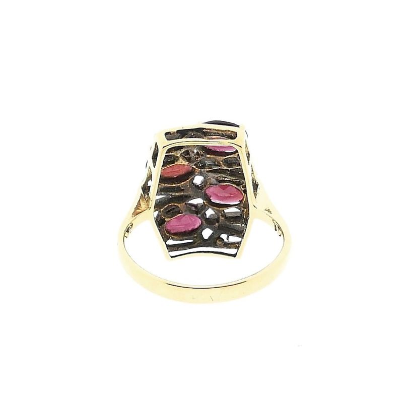 Afbeelding 4 van Vintage gouden ring met granaat