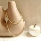 Image 2 of Gold long Venetian link necklace | 60 cm