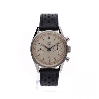 Image 1 of Heuer Carrera 'Red Tachymeter' 3647t; Vintage Watch