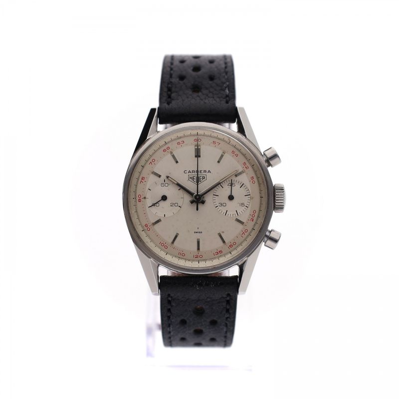 Image 1 of Heuer Carrera 'Red Tachymeter' 3647t; Vintage Watch