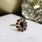 Image 8 of Gold entourage ring with garnet stones | Vintage