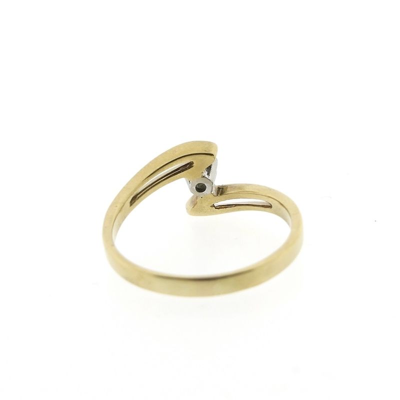 Image 4 of Two-tone gold solitaire ring with diamond | 0.15 ct.