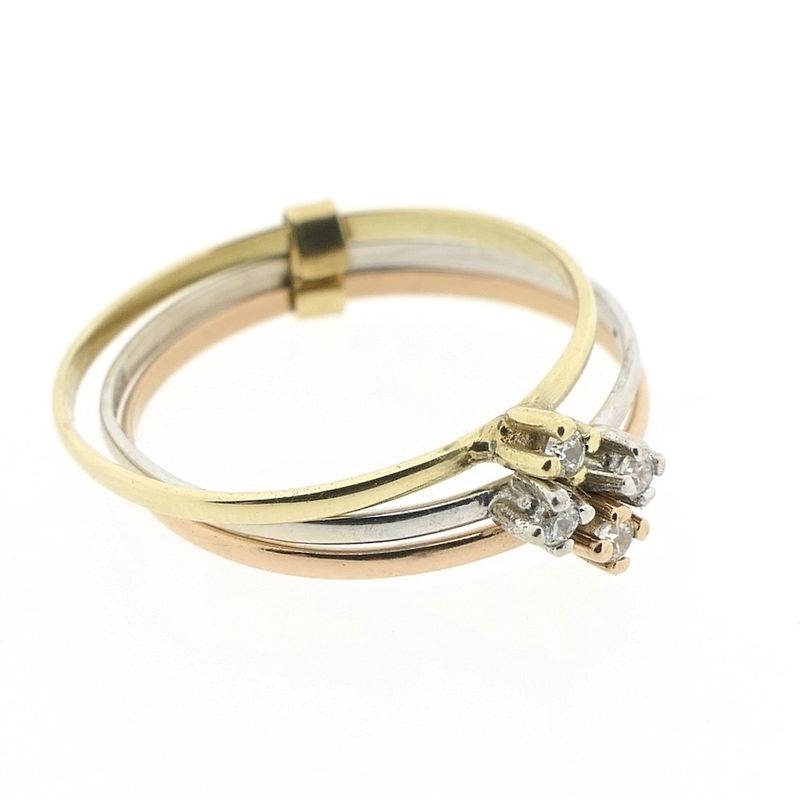 Image 3 of Tricolor gold ring with zirconia