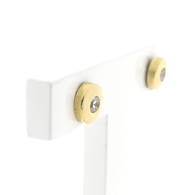 Image 5 of Gold stud earrings with zirconia