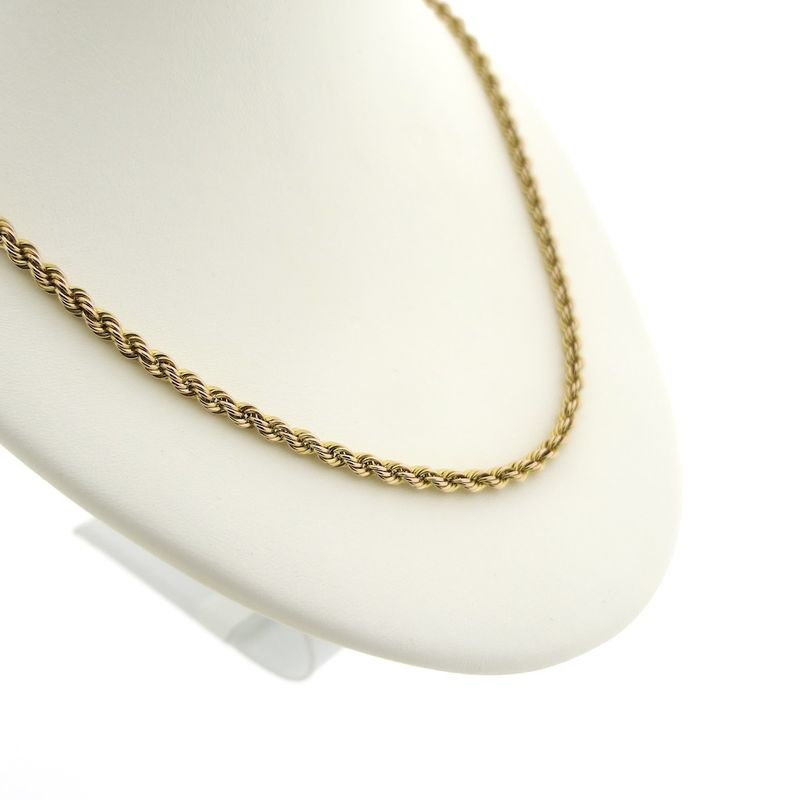 Image 4 of Two-tone gold twisted link necklace | 45 cm