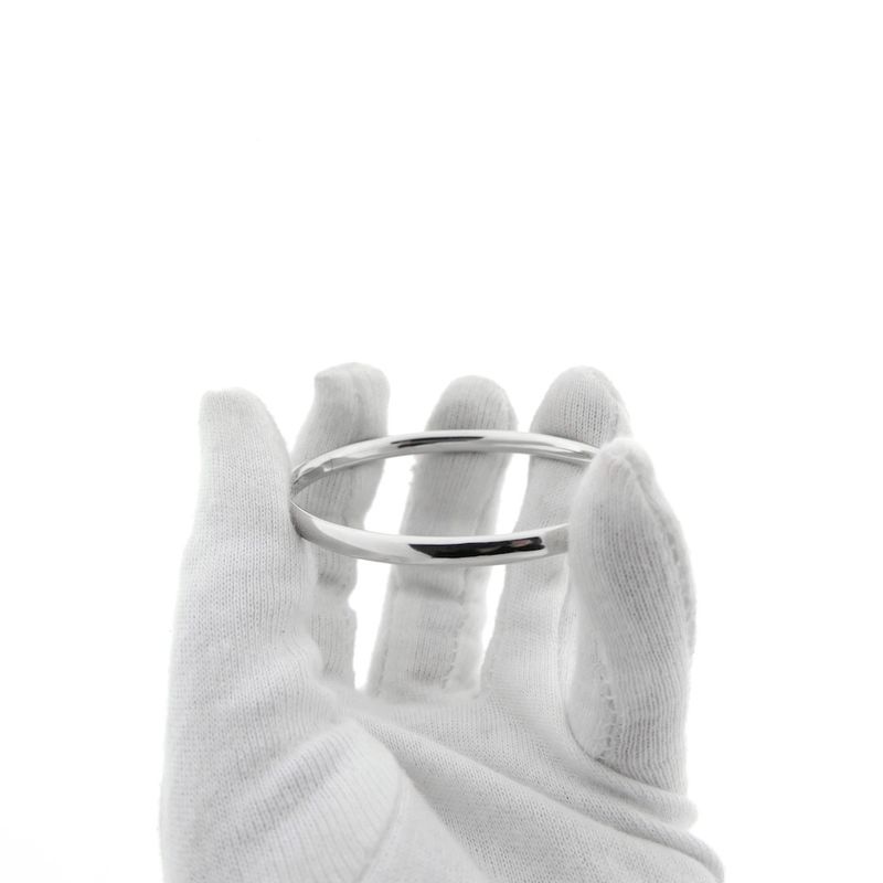 Image 7 of White gold twisted bangle | Ø 60 mm