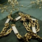 Image 2 of Two-tone gold navy link necklace 56.5 cm | Mioro