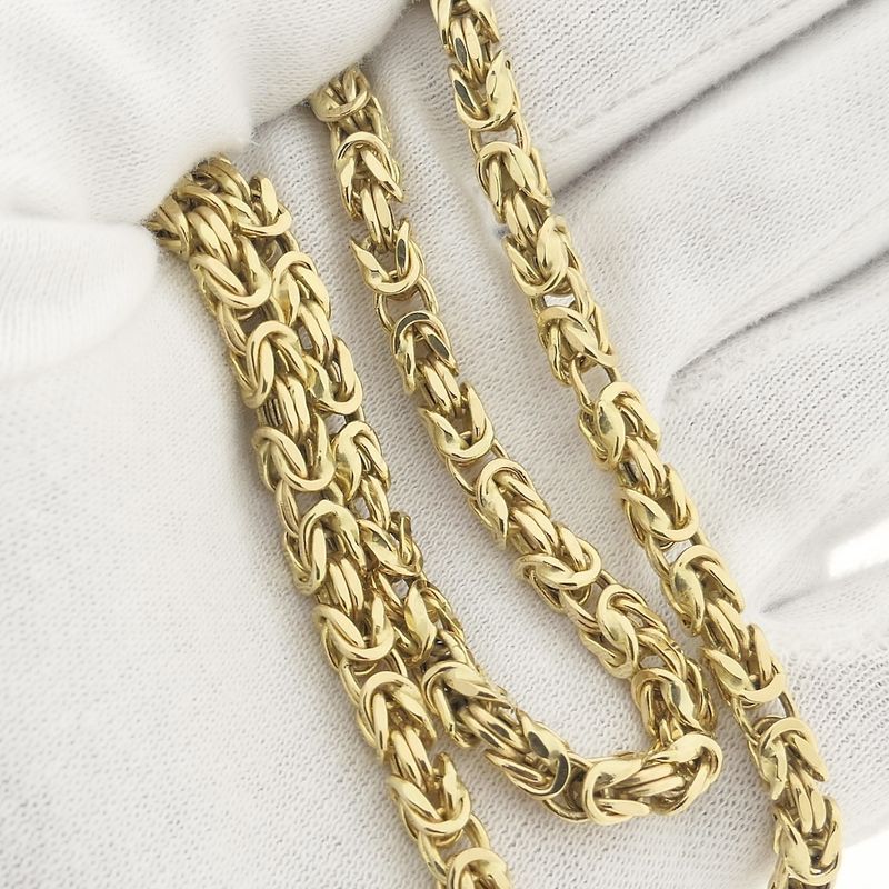 Image 10 of Gold square king link necklace; Midas