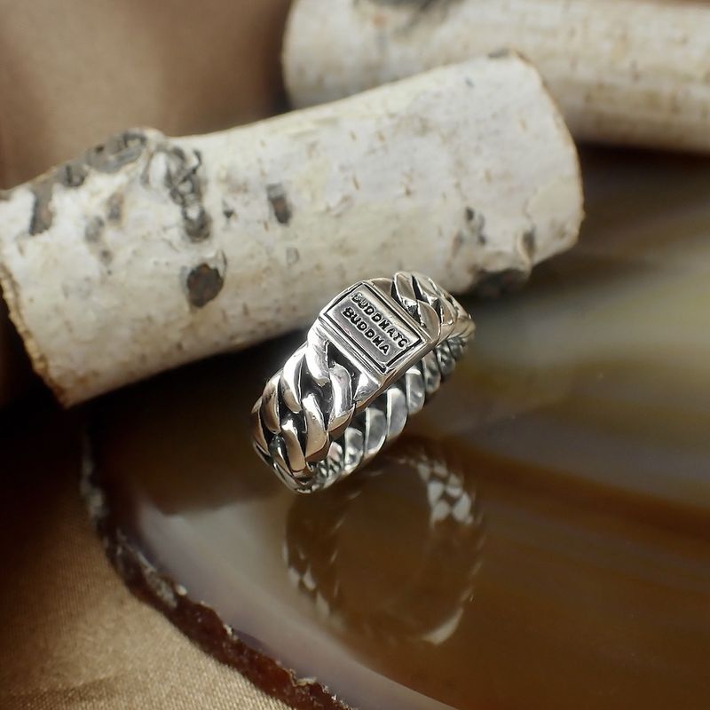 Image 2 of Silver Buddha to Buddha ring chain small