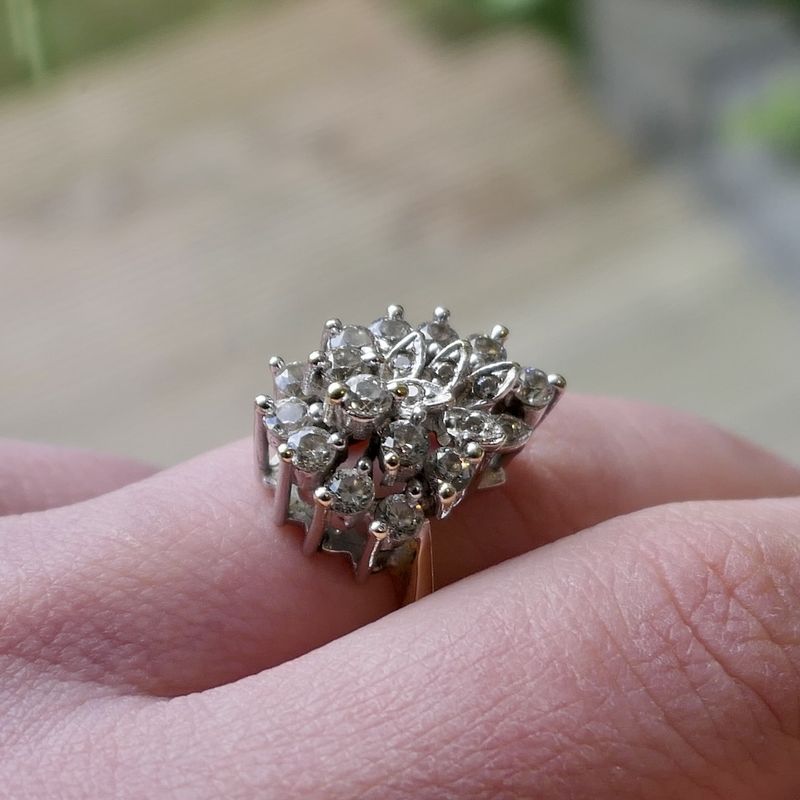 Image 8 of Gold cocktail ring with zirconia