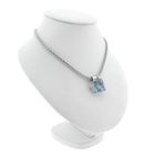 Image 4 of Fope white gold mesh link necklace with aquamarine and diamonds; 0.24 ct.
