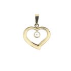 Image 2 of Gold pendant of a heart with zirconia