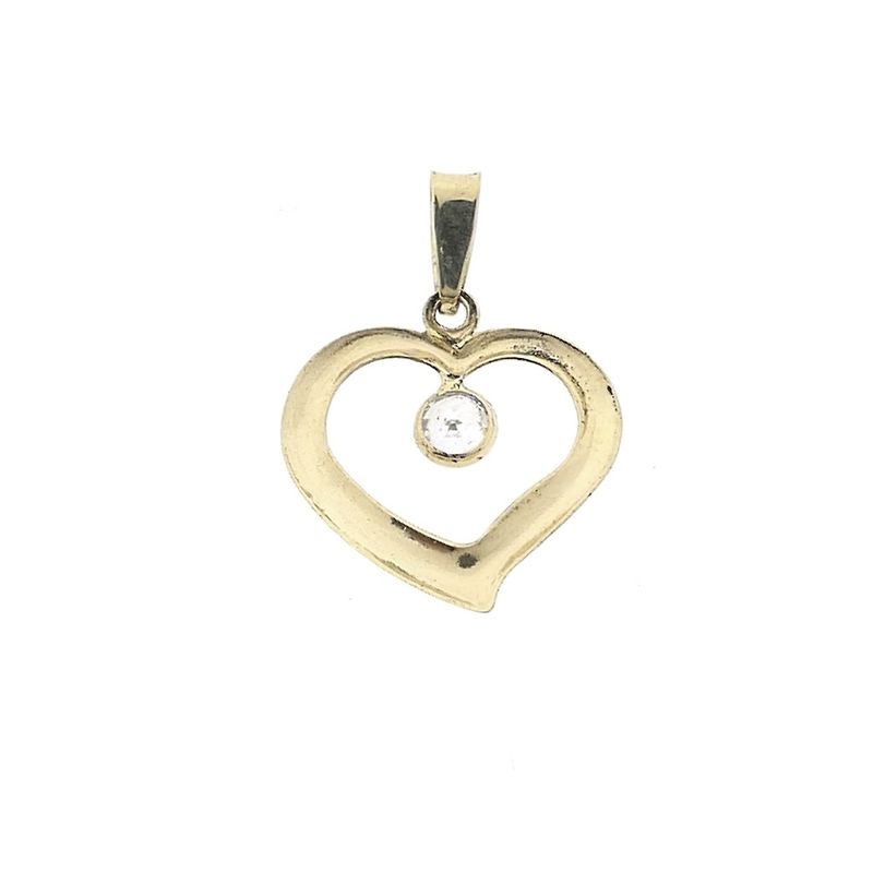 Image 2 of Gold pendant of a heart with zirconia