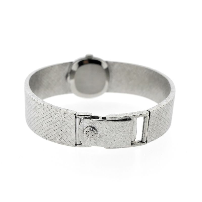 Image 14 of Patek Philippe Ellipse 3370/1; Vintage 18k. witgouden dames horloge