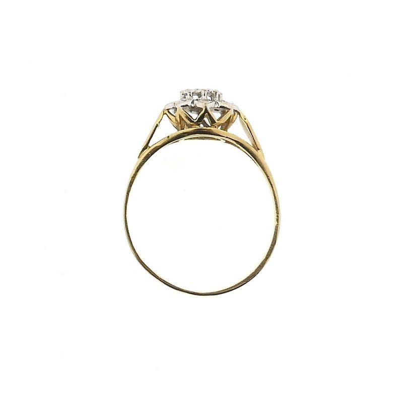 Image 7 of Gold entourage ring with diamond | 0.045 ct.