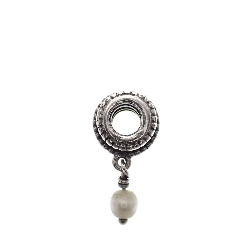 Image 3 of Pandora charm; Silver; Hanging Pearl
