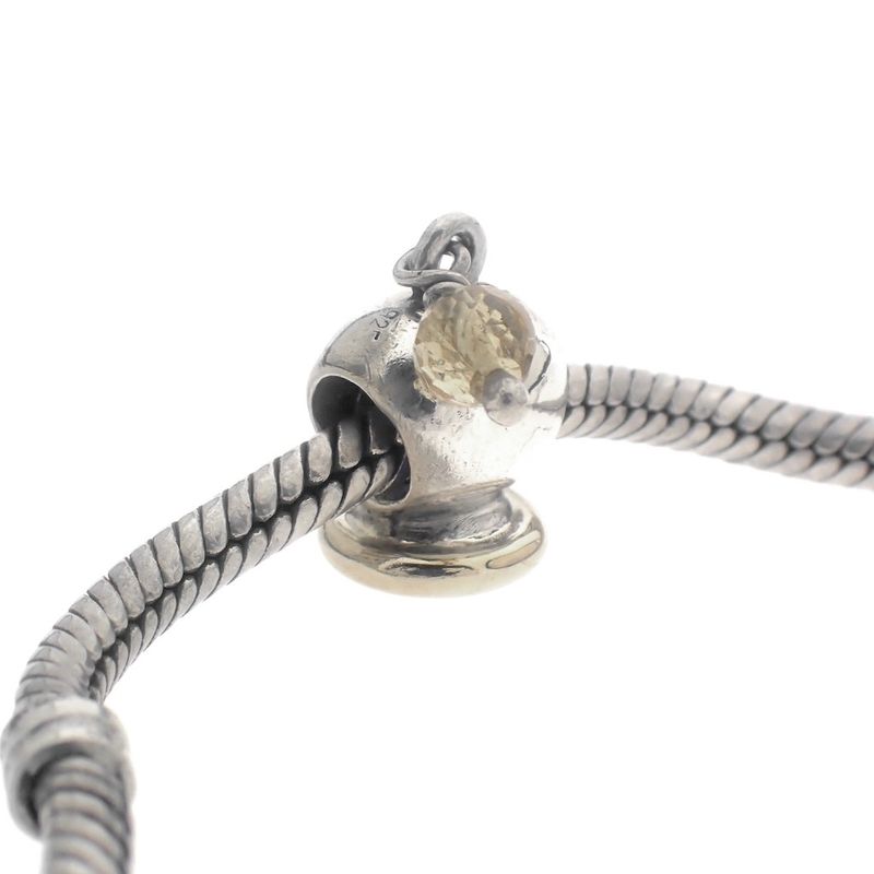 Image 2 of Pandora charm with pendant; Silver with gold; Golden Circle