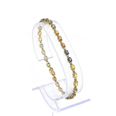 Image 1 of Gold bracelet with colored sapphire | 18.5 cm