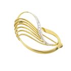 Image 10 of Two-tone gold brooch with zirconia.