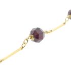 Image 10 of Gold bar link bracelet with garnet