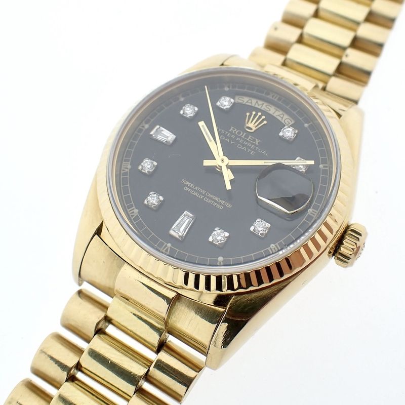 Image 13 of Rolex Day-Date 18038; 18k men's watch on President strap