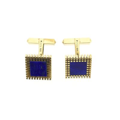 Image 2 of Gold cufflinks with Lapis Lazuli