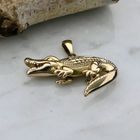 Image 2 of Bicolor Gold Crocodile Pendant with Diamonds; 0.015 ct.