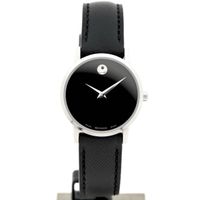 Movado Museum Classic; Steel women's watch with black dial; 0607204