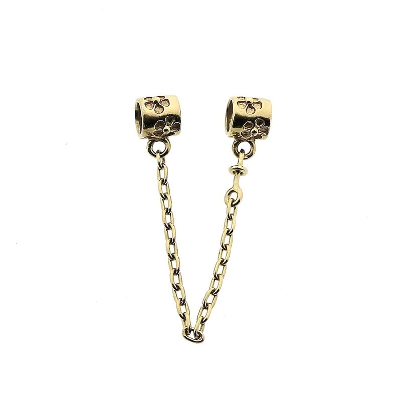 Image 1 of Pandora charm; Gold; Hawthorn Flower Safety Chain