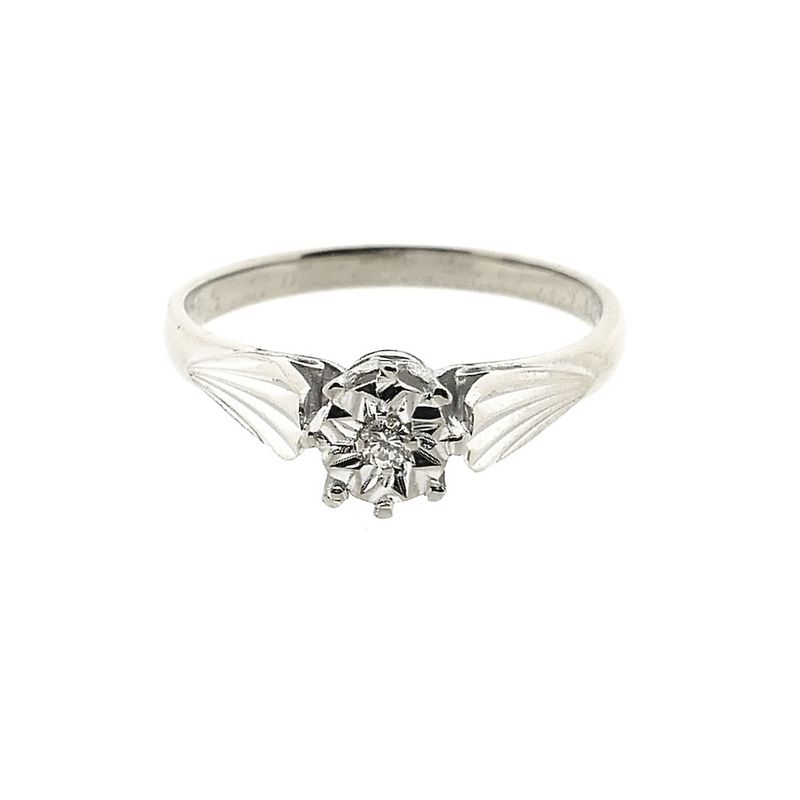 Image 4 of White gold ring with diamond 0.025 ct.