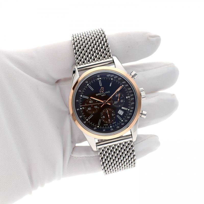 Image 9 of Breitling Transocean B01; Rosé Goud & Staal; Chronograaf heren horloge