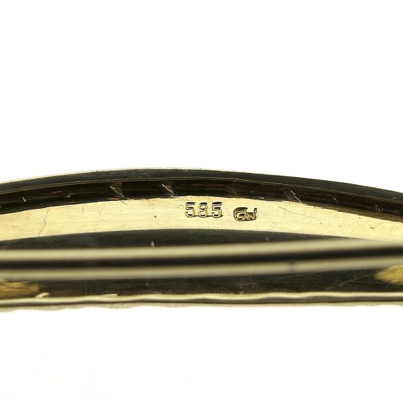 Image 6 of Vintage gold brooch as a feather with pearl