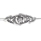 Image 2 of White gold brooch with diamond; 0.04 ct.